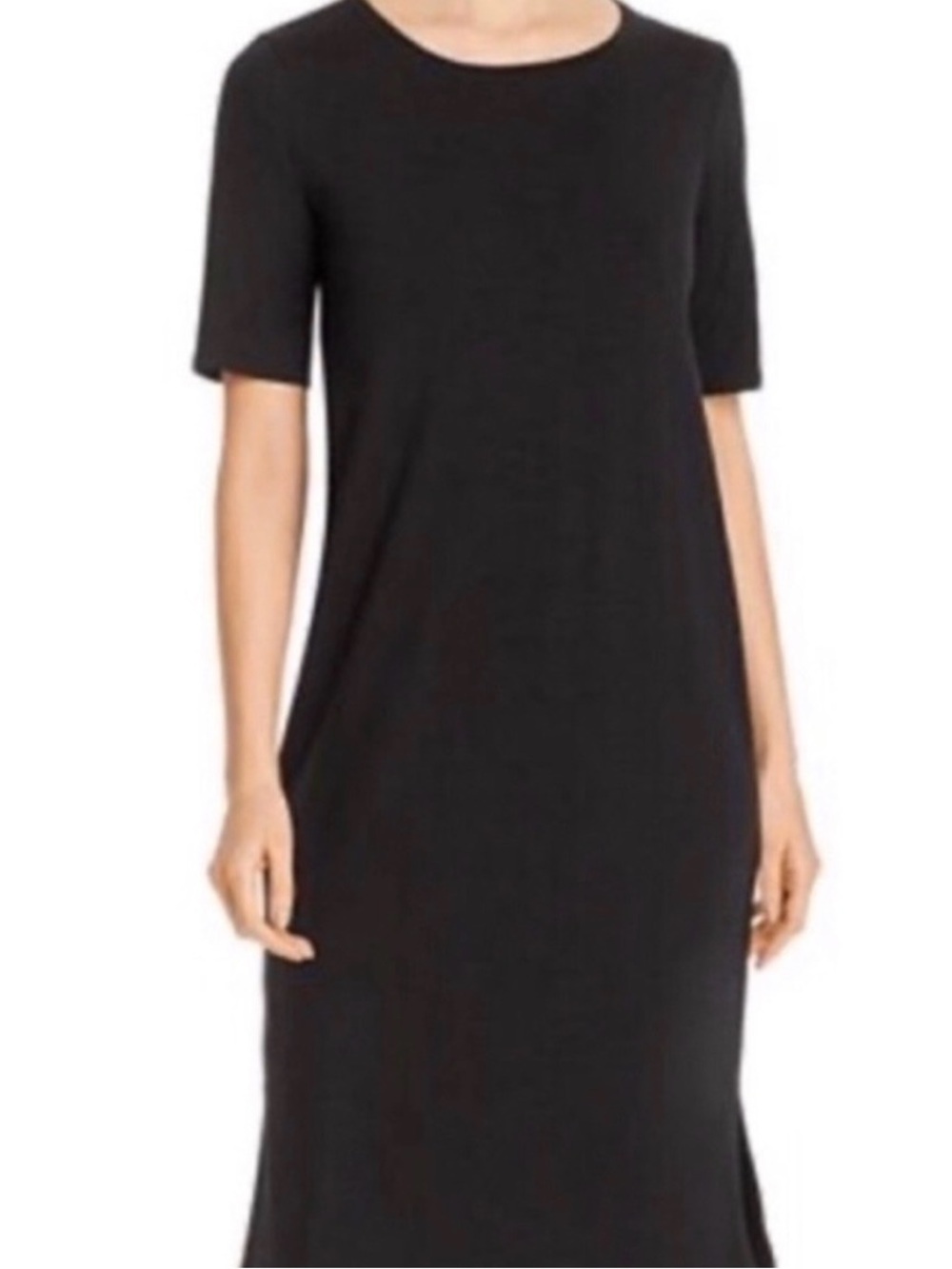 MISOOK Black Women's Scoop Neck short sleeve Dress small